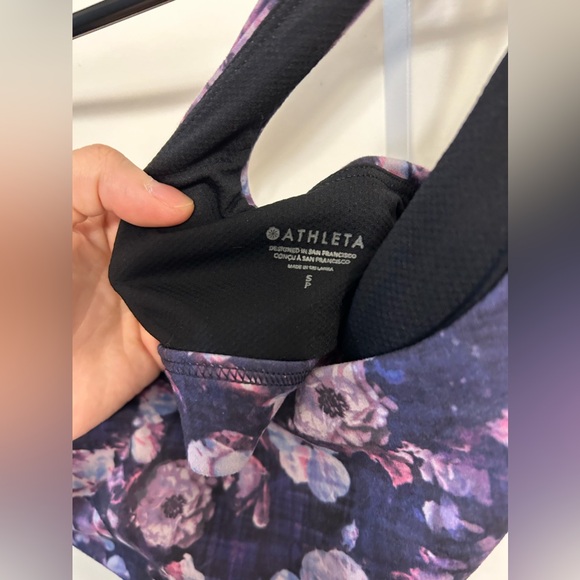 🍁Athleta Purple Floral Sports Bra - Picture 3 of 5